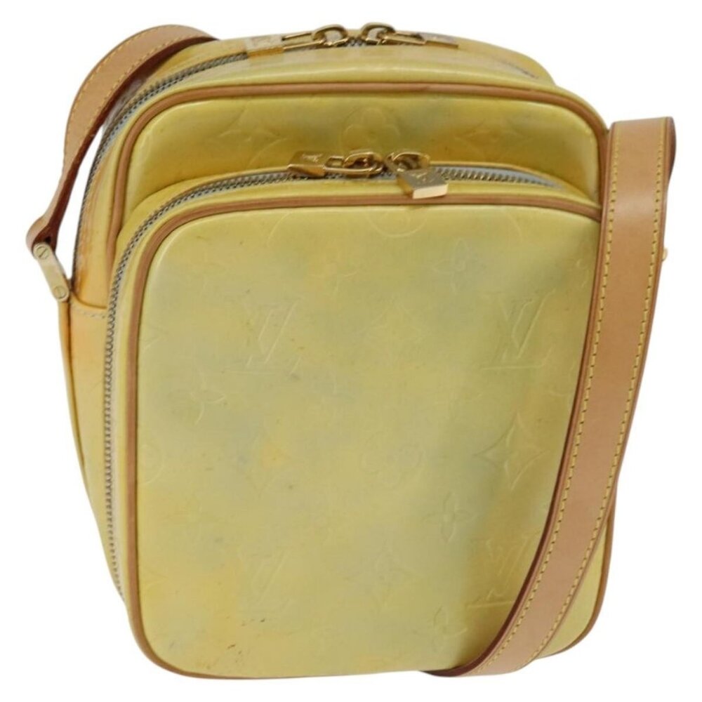 Authentic LOUIS VUITTON Monogram Vernis Wooster Shoulder Bag Gris M91036 LV